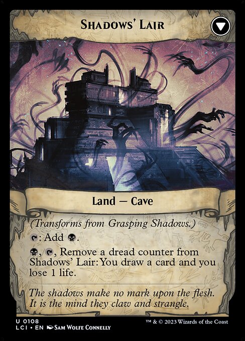 Grasping Shadows // Shadows' Lair 108, back face