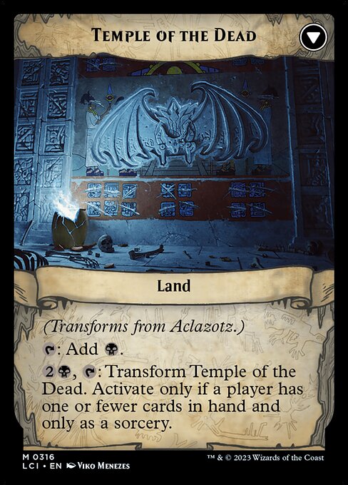 Aclazotz, Deepest Betrayal // Temple of the Dead 316, back face