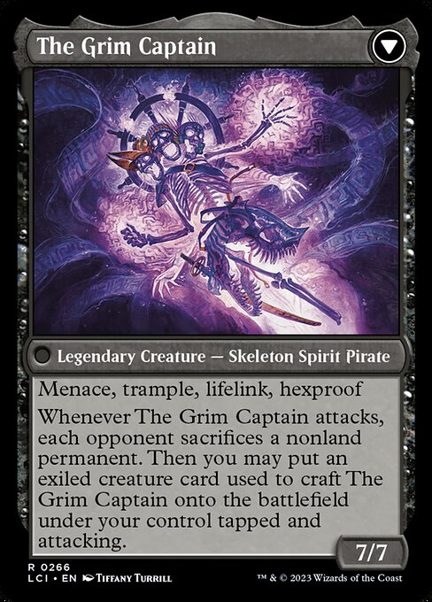Throne of the Grim Captain // The Grim Captain 266, back face