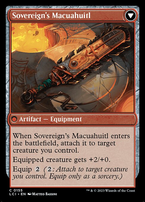 Idol of the Deep King // Sovereign's Macuahuitl 155, back face