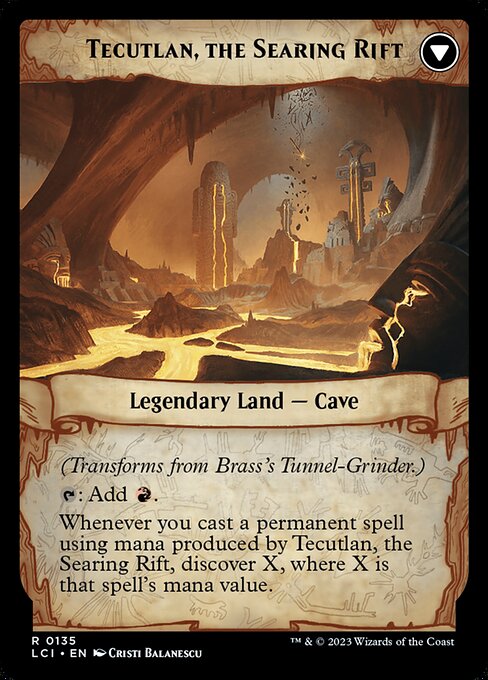 Brass's Tunnel-Grinder // Tecutlan, the Searing Rift 135, back face