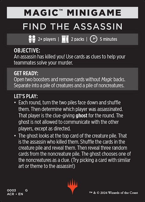 Find the Assassin // Find the Assassin (cont'd) 3