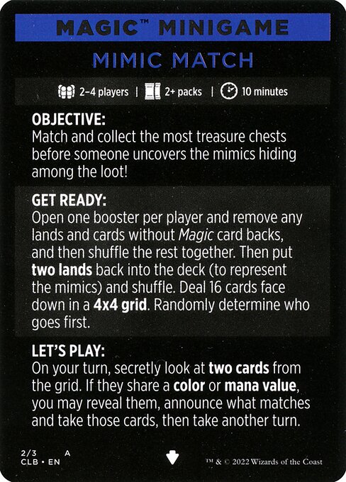 Mimic Match // Mimic Match (cont'd) 2