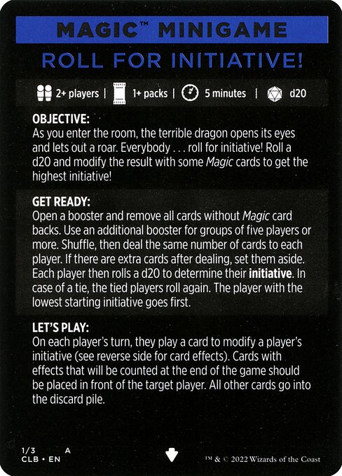 Roll for Initiative // Roll for Initiative (cont'd) 1
