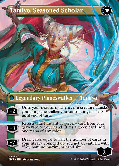 Tamiyo, Inquisitive Student // Tamiyo, Seasoned Scholar 443, back face