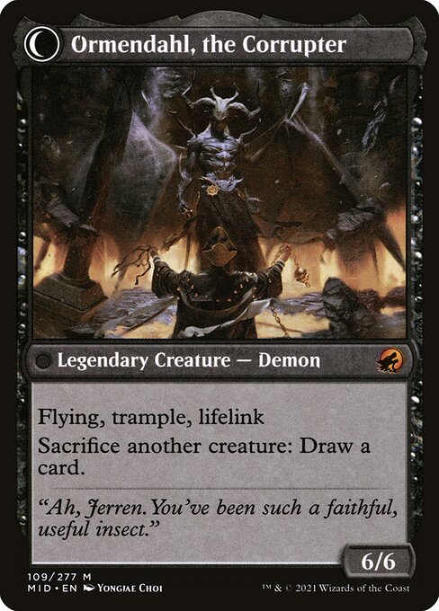 Jerren, Corrupted Bishop // Ormendahl, the Corrupter 109, back face