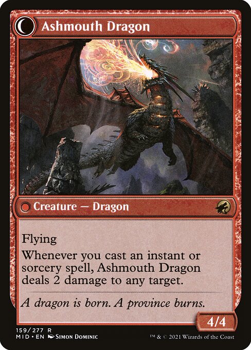 Smoldering Egg // Ashmouth Dragon 159, back face