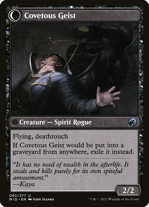 Covert Cutpurse // Covetous Geist 92, back face