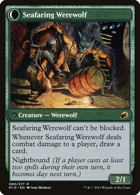 Suspicious Stowaway // Seafaring Werewolf 80, back face