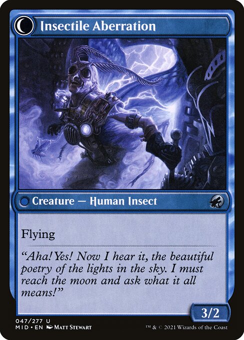 Delver of Secrets // Insectile Aberration 47, back face