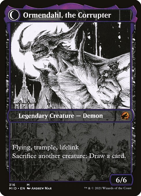 Jerren, Corrupted Bishop // Ormendahl, the Corrupter 316, back face