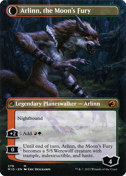 Arlinn, the Pack's Hope // Arlinn, the Moon's Fury 279, back face