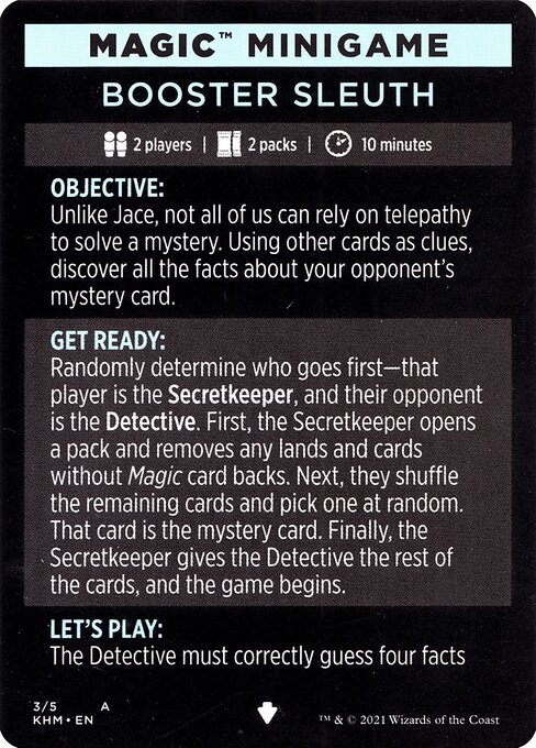 Booster Sleuth // Booster Sleuth (cont'd) 3