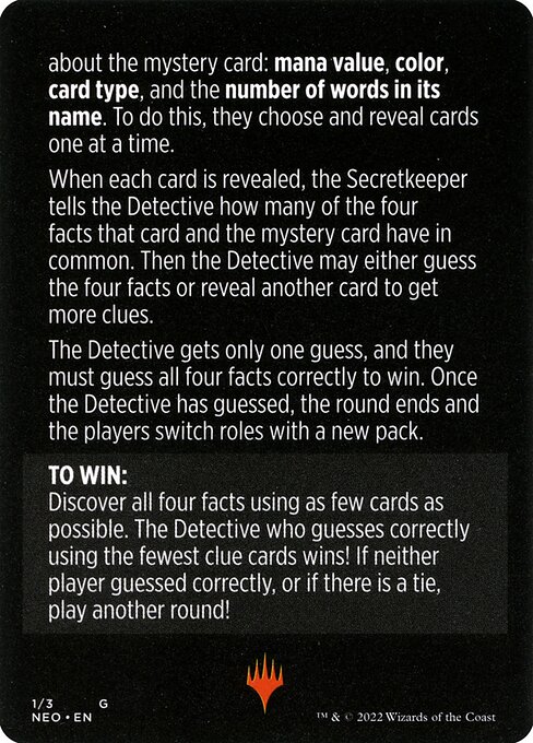 Booster Sleuth // Booster Sleuth (cont'd) 1, back face