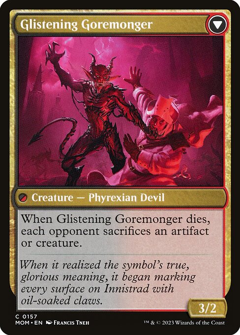 Pyretic Prankster // Glistening Goremonger 157, back face