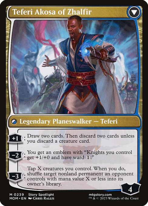 Invasion of New Phyrexia // Teferi Akosa of Zhalfir 239, back face