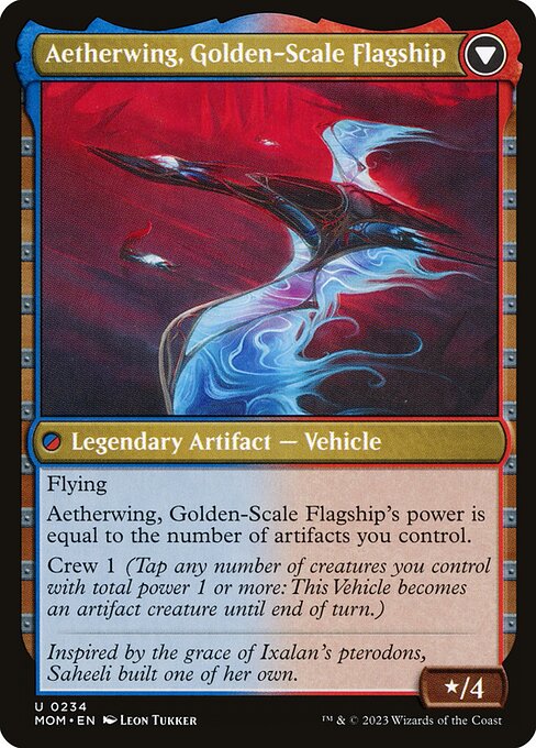 Invasion of Kaladesh // Aetherwing, Golden-Scale Flagship 234, back face