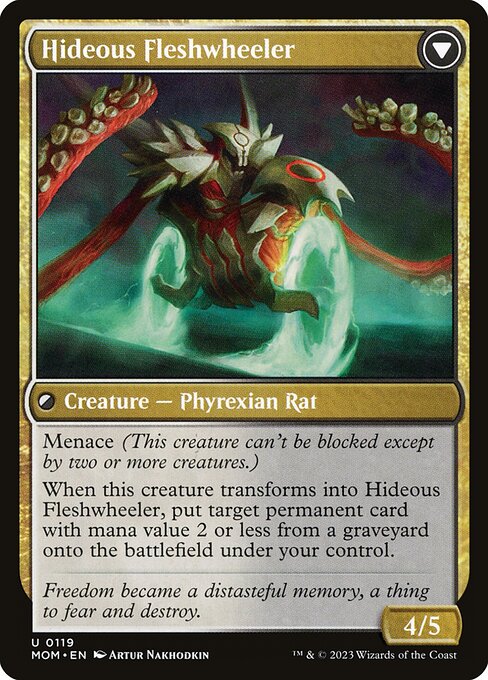 Nezumi Freewheeler // Hideous Fleshwheeler 119, back face