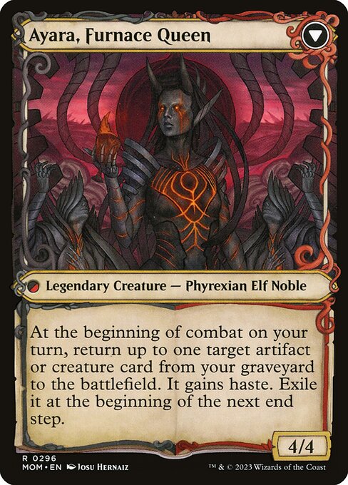 Ayara, Widow of the Realm // Ayara, Furnace Queen 296, back face