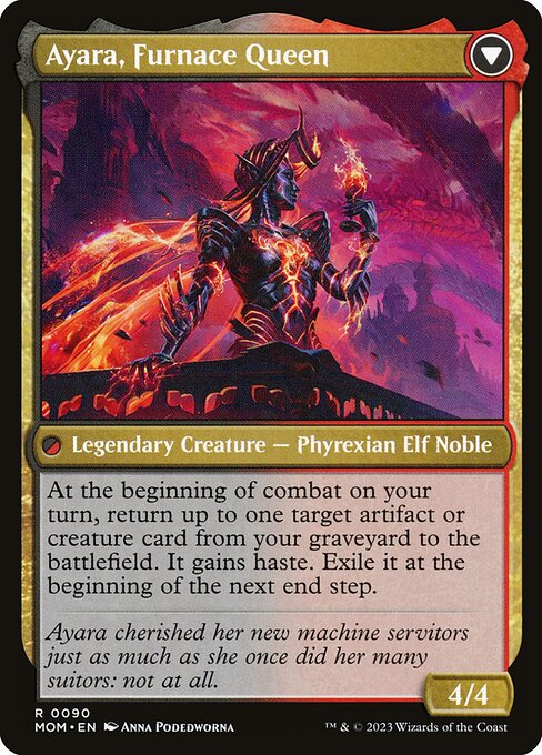 Ayara, Widow of the Realm // Ayara, Furnace Queen 90, back face