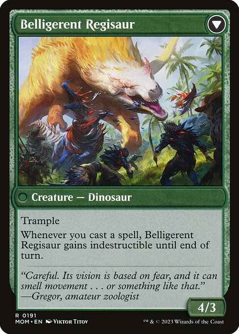 Invasion of Ixalan // Belligerent Regisaur 191, back face