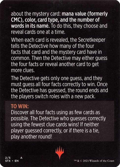 Booster Sleuth // Booster Sleuth (cont'd) 2, back face