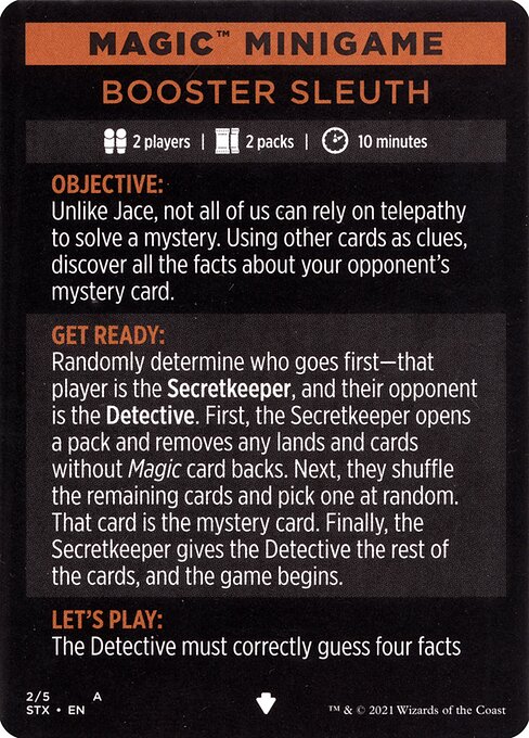 Booster Sleuth // Booster Sleuth (cont'd) 2
