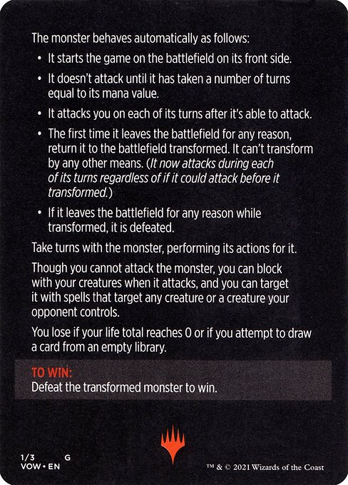 Monster of the Week // Monster of the Week (cont'd) 1, back face