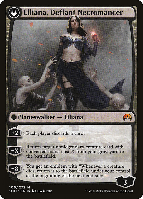 Liliana, Heretical Healer // Liliana, Defiant Necromancer 106, back face