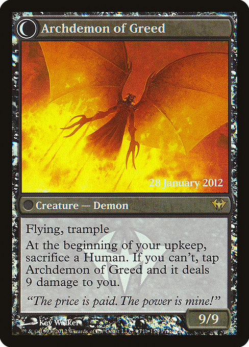 Ravenous Demon // Archdemon of Greed 71★, back face