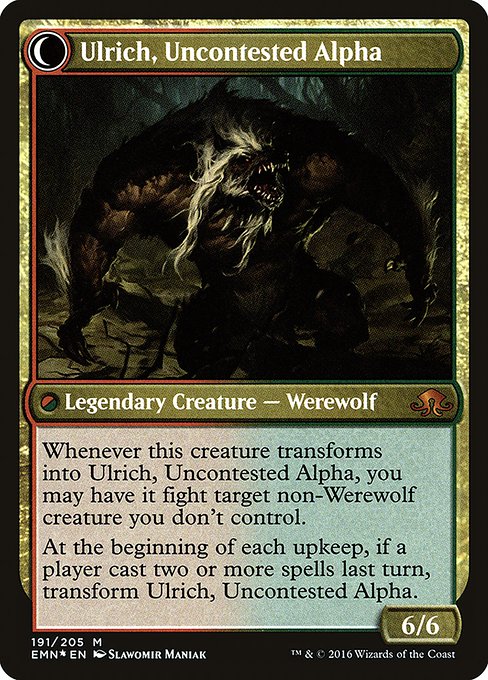 Ulrich of the Krallenhorde // Ulrich, Uncontested Alpha 191s, back face