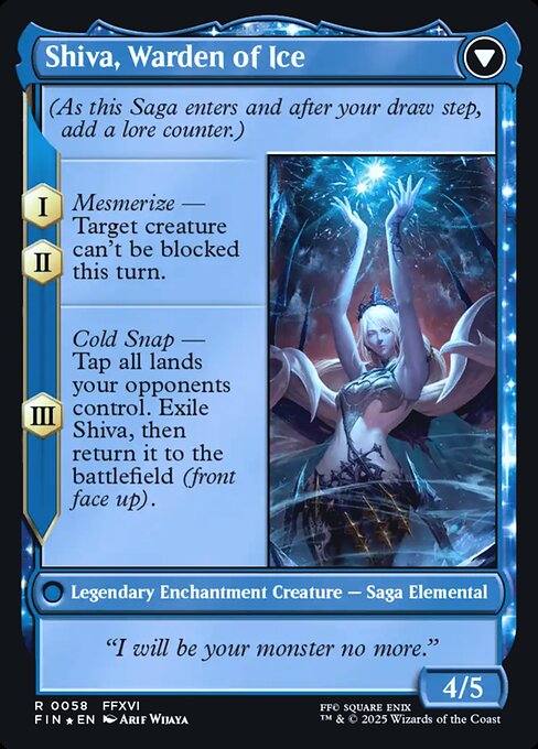 Jill, Shiva's Dominant // Shiva, Warden of Ice 58s, back face