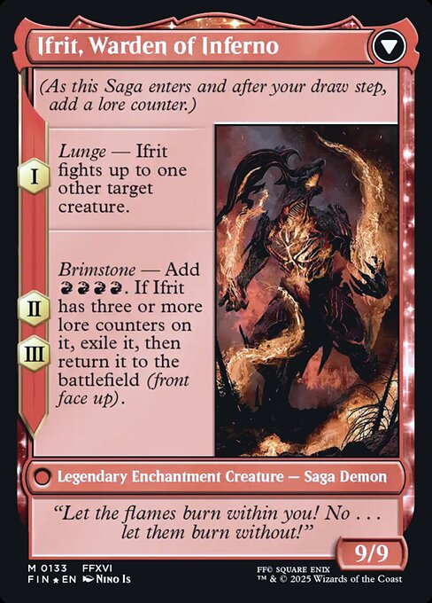 Clive, Ifrit's Dominant // Ifrit, Warden of Inferno 133s, back face