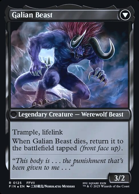 Vincent Valentine // Galian Beast 125s, back face