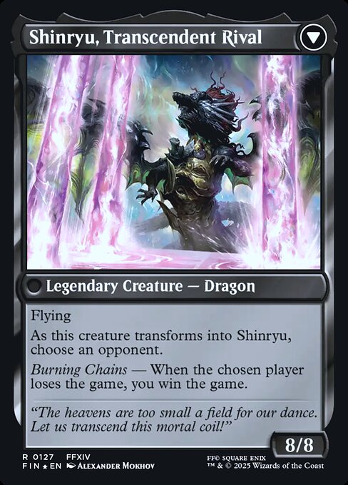 Zenos yae Galvus // Shinryu, Transcendent Rival 127s, back face