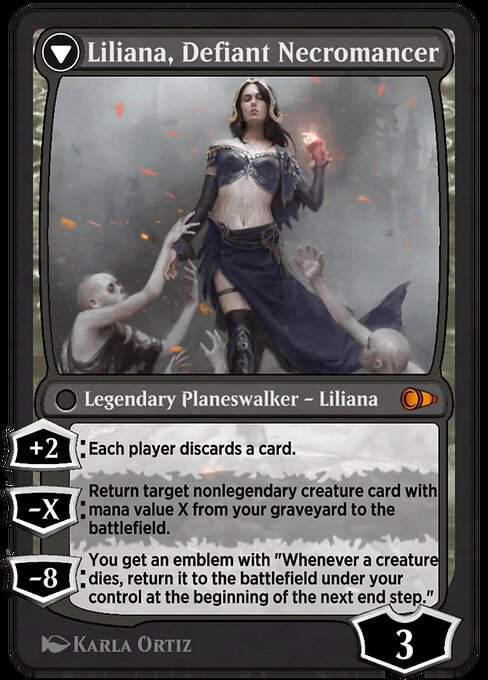 Liliana, Heretical Healer // Liliana, Defiant Necromancer 96, back face