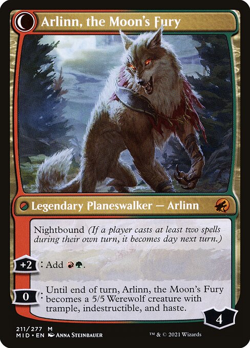 Arlinn, the Pack's Hope // Arlinn, the Moon's Fury MID-211, back face