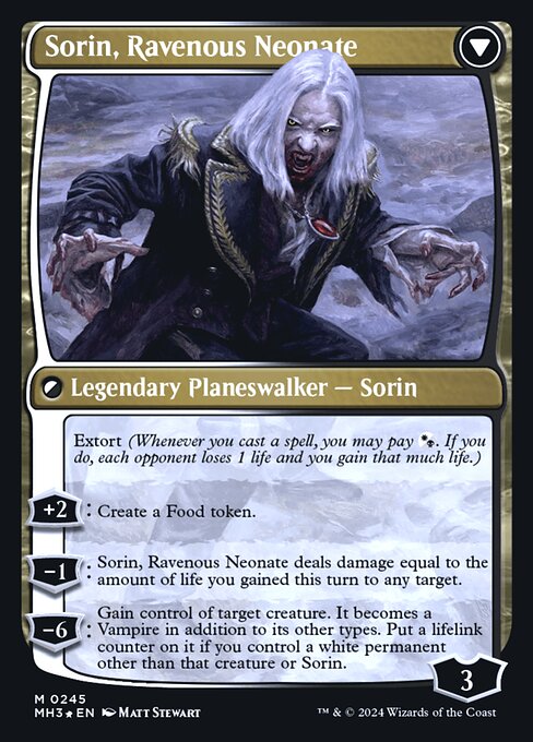 Sorin of House Markov // Sorin, Ravenous Neonate 245s, back face