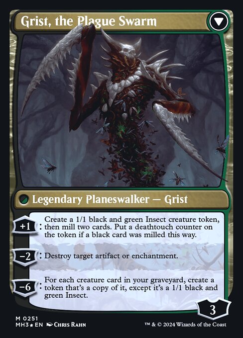 Grist, Voracious Larva // Grist, the Plague Swarm 251s, back face