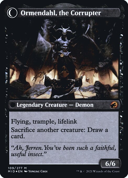 Jerren, Corrupted Bishop // Ormendahl, the Corrupter 109s, back face