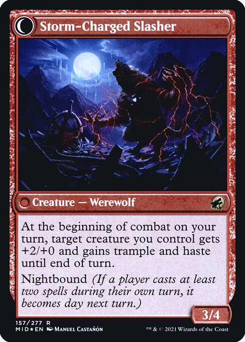Reckless Stormseeker // Storm-Charged Slasher 157s, back face