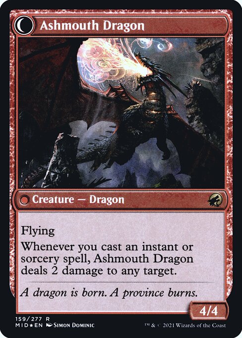 Smoldering Egg // Ashmouth Dragon 159s, back face