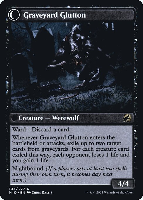 Graveyard Trespasser // Graveyard Glutton 104s, back face
