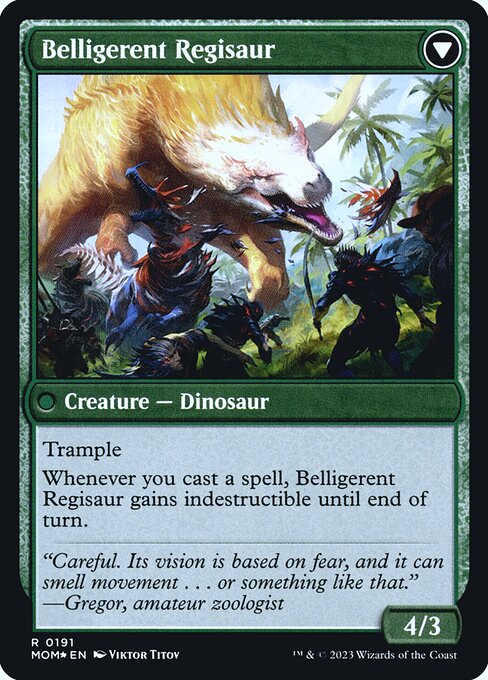 Invasion of Ixalan // Belligerent Regisaur 191s, back face
