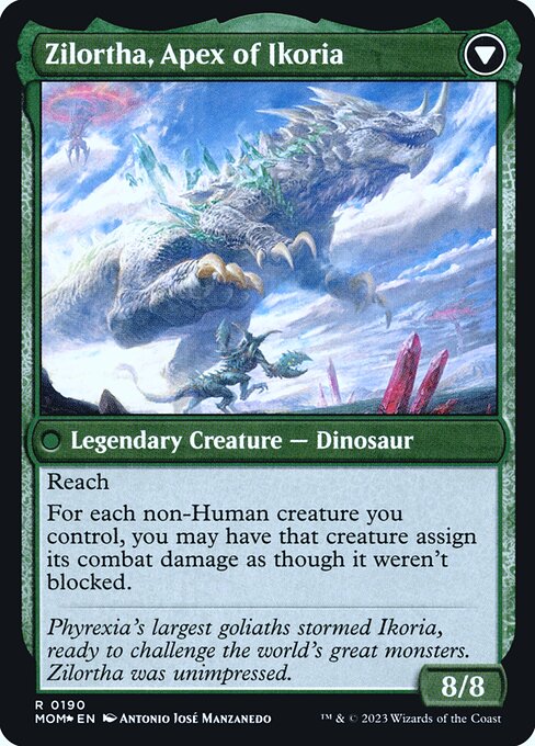 Invasion of Ikoria // Zilortha, Apex of Ikoria 190s, back face
