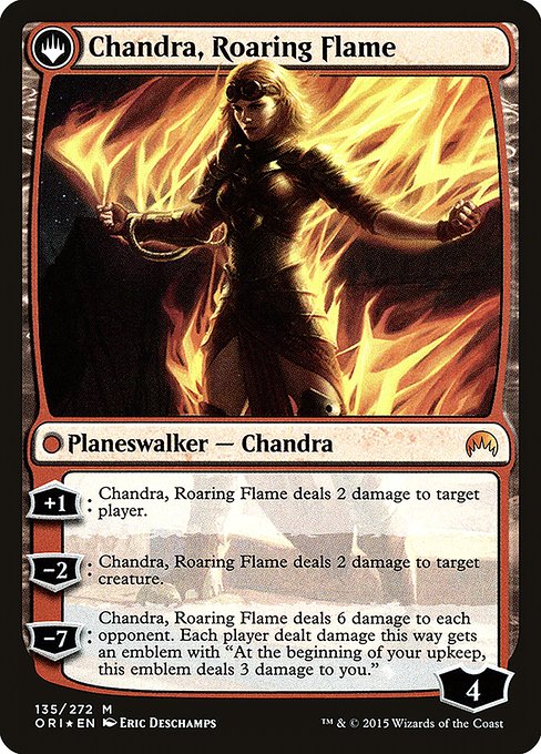 Chandra, Fire of Kaladesh // Chandra, Roaring Flame 135s, back face