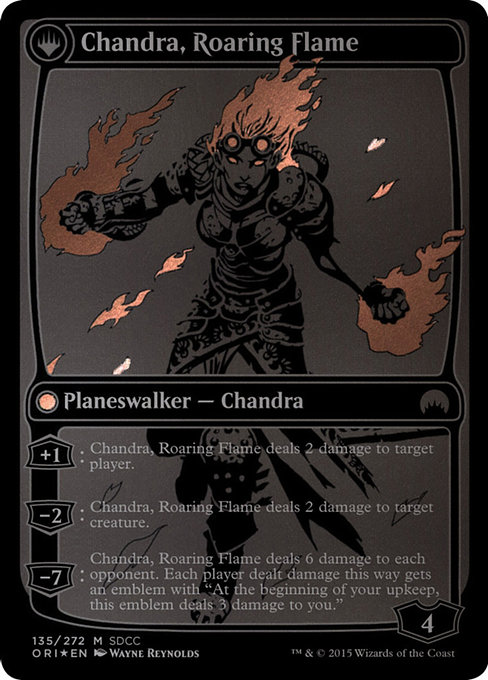 Chandra, Fire of Kaladesh // Chandra, Roaring Flame 135, back face
