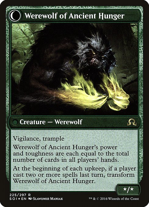 Sage of Ancient Lore // Werewolf of Ancient Hunger 225s, back face