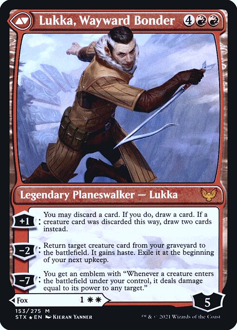 Mila, Crafty Companion // Lukka, Wayward Bonder 153s, back face