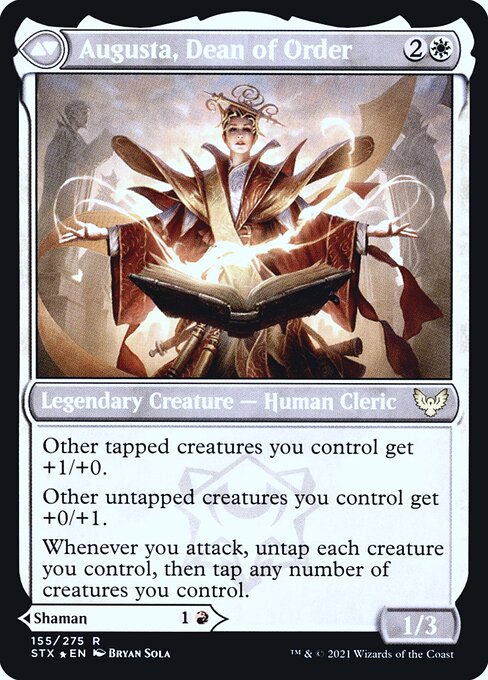 Plargg, Dean of Chaos // Augusta, Dean of Order 155s, back face